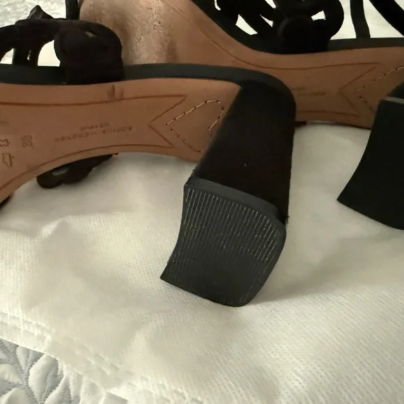 Sophia Webster Black Embroidery Block Heels/Sandals - Picture 12 of 13